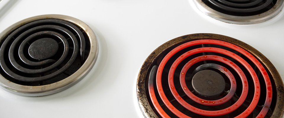 Heating elements on an electric stove
